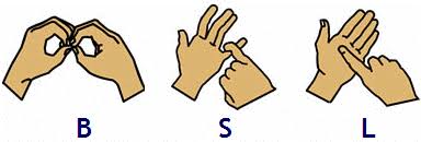 B-S-L in British Sign Language